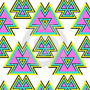 Vintage geometric pattern in retro 80s style. Textile fashionable retro design