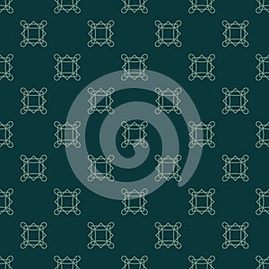 Vintage geometric pattern. Seamless vector background. Green ornament. Ornament for fabric, wallpaper, packaging