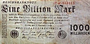 Vintage German Hyperinflation Paper Money photo