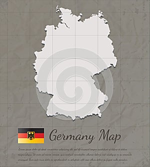 Vintage Germany map. Paper card map silhouette. Vector