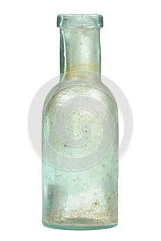 Vintage Glass Bottle Isolated on White Background