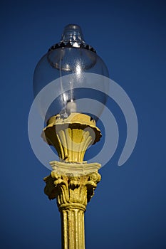 Vintage glass streetlamp on the territory of Moscow State University