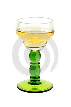Vintage glass with white wine