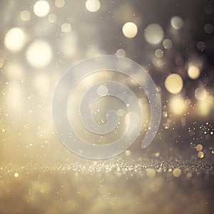 Vintage Glittering Lights Background in Silver and Light Gold for Invitations and Posters.