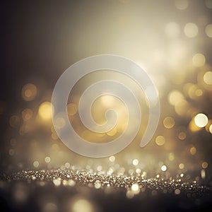 Vintage Glittering Lights Background in Silver and Light Gold for Invitations and Posters.