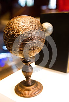 Vintage globe on desk
