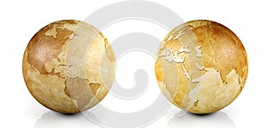 Vintage globe isolated, 3D render