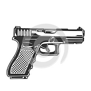 Vintage glock pistol concept photo