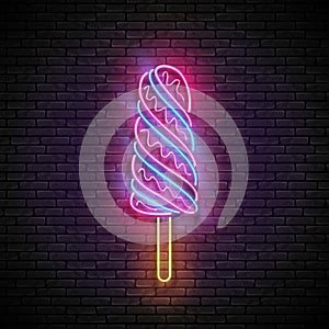 Vintage Glow Signboard with Lolly Pop Ice Cream