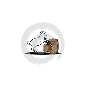 Vintage goat beer label. Goat logo vector design template. brewery logo design.