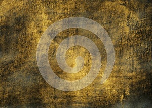 Vintage gold and black grunge texture. Modern art