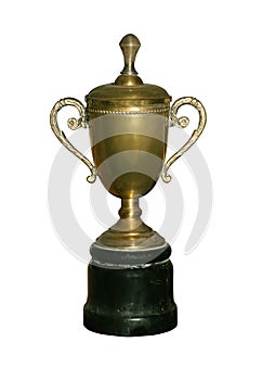 Vintage gold cup with path