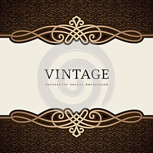 Vintage gold flourish background