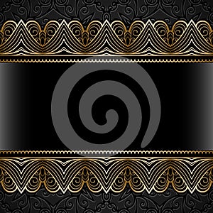 Vintage gold frame with lace borders