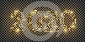 Vintage gold geometric 2020 sign