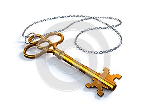 Vintage gold key