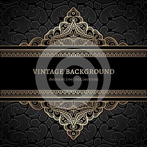 Vintage gold lacy background