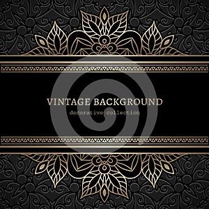 Vintage gold lacy background