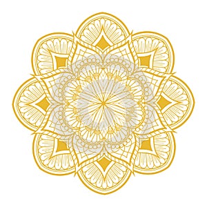 Vintage gold mandala graphic design on white