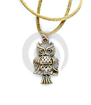 Vintage gold pendant owl