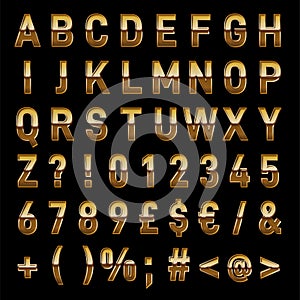 Vintage Gold Vector Alphabet instant Download