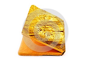 Vintage golden book isolated on a white background