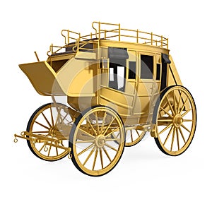 Vintage Golden Carriage Isolated