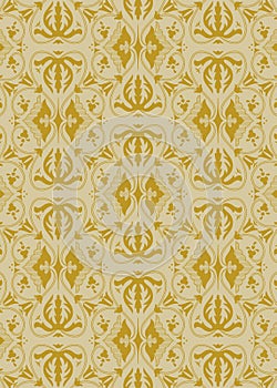 Vintage golden damask pattern