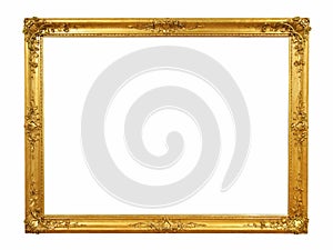 Vintage golden frame with blank space