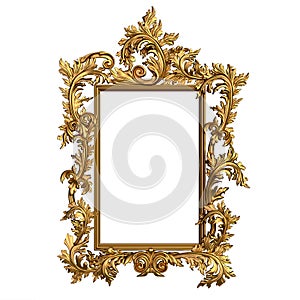 Vintage golden frame with blank space