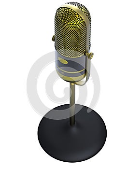 Vintage golden microphone