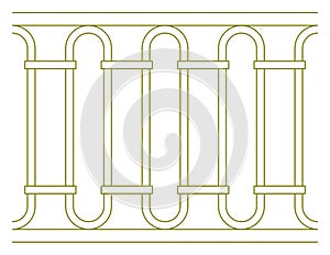 Vintage Golden Railing, 1930s-inspired, Seamless Pattern, True to Scale