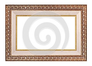 Vintage golden rectangle frame with mat