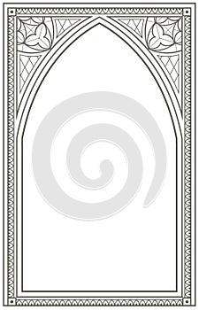 Vintage gothic background with arch outline drawing