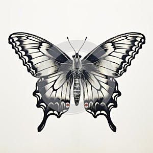 Vintage Gothic Butterfly Illustration With Dramatic Symmetry