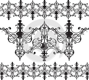 Vintage Gothic ornament pattern elements