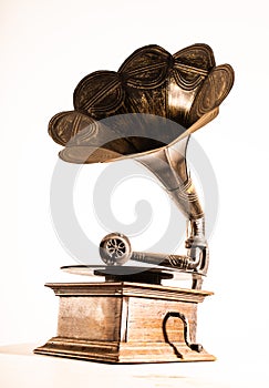 vintage gramophone isolated on white