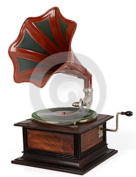 Vintage gramophone record player.s