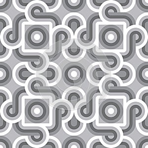 Vintage gray abstract vector background. Monochrome geometric decorative structure. Magic mandala.