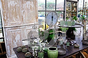 Vintage green design objects