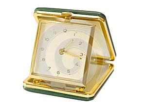 Vintage, Green, Key Wound, Folding Travel Alarm Clock