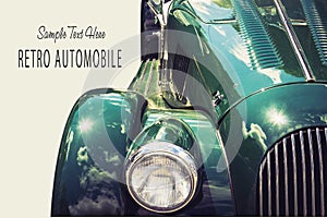 Vintage green retro automobile
