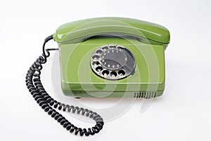 Vintage green telephone