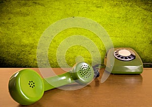 Vintage green telephone