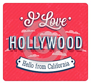 Vintage greeting card from Hollywood - California. photo