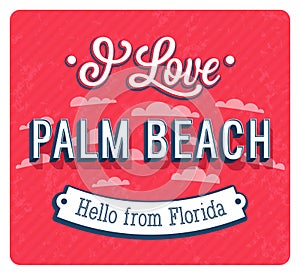 Vintage greeting card from Palm Beach - Florida.