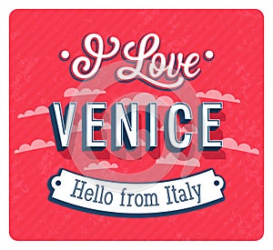 Vintage greeting card from Venice - Italy.