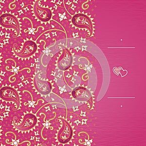 Vintage greeting cards with swirls and floral motifs in east style.