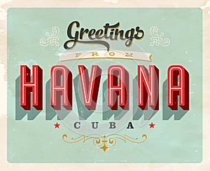 Vintage greetings from Havana, Cuba vacation card