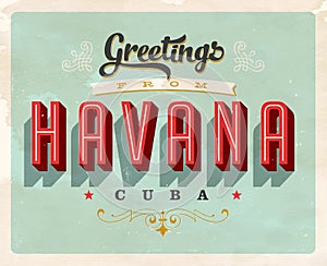 Vintage greetings from Havana, Cuba vacation card photo